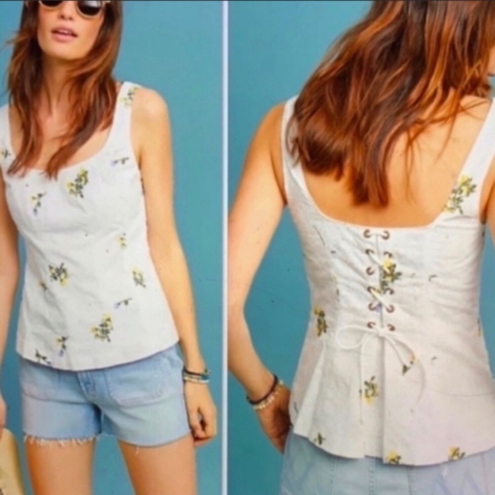 Anthropologie Vanessa Virginia Floral Corset Top